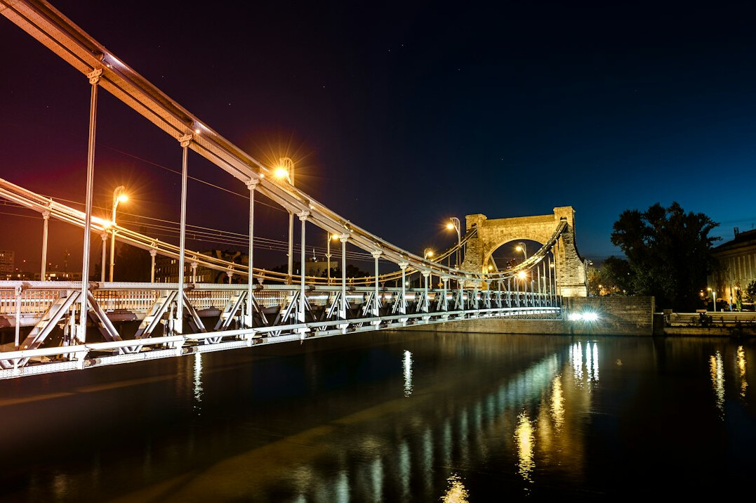 wroclaw night bridge